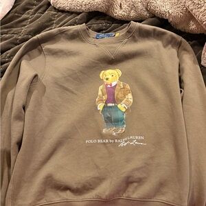 Ralph Lauren Green Crewneck Sweatshirt with Polo Bear